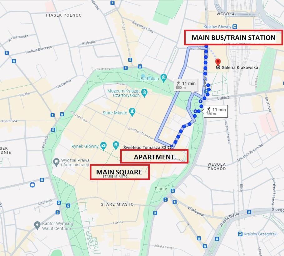 2 Bedroom Apartment, Heart Of Krakow Tomasza St Екстер'єр фото
